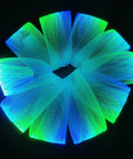 LED Fiber Optic Mesh Light Kit With Remote, 6 RGB Lights On 6 Meter Netting, Color Changing Effects, glowing in blue and green.