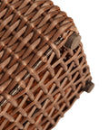 Close-up of All Weather Wicker Planter Set Two Piece Mocha Outdoor Planters With Liners showing wicker texture.