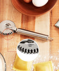 Ravioli Cutter and Pastry Wheel for Fresh Pasta and Dough That Seals Crimps and Cuts Perfectly With 18 10 Stainless Steel Build
