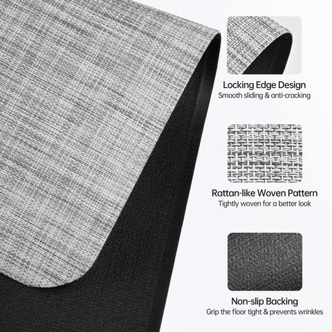 Close-up of Office Chair Mat For Hard Floors 36 By 48 Inches Anti Slip Non Curve Desk Chair Mat showing texture and non-slip backing.