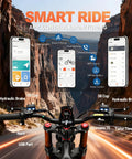 Heavy Duty 5600W Dual Motor Electric Bike For Adults 60V 80Ah Long Range Battery Up To 250 Miles 26X4 Fat Tire Full Suspension Ebike 50Mph handlebars with app control and monitoring features