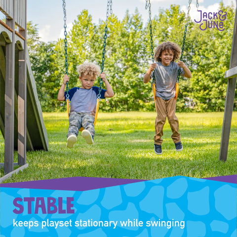 Playset Anchor Kit For Swing Sets Heavy Duty Ground Anchors ensure stability as kids swing outdoors.