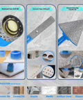 Diamond Tile Hole Saw Kit, 12pc blue diamond core drill bits for porcelain/ceramic tile, 6-65mm.