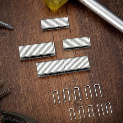 Tough As Nails Plantation Shutter Louver Staples Kit 40 Pieces heavy duty repair hardware showcasing two sizes of zinc iron clips.