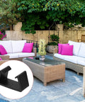 Eight Pack Patio Furniture Clips 71mm Diameter For Outdoor Garden Wicker And Rattan Sofa Clamps Fixers Prevent Sliding Black