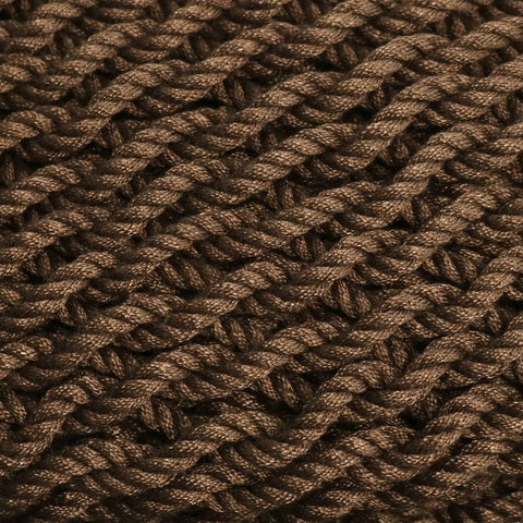 Close-up of polyester rope material in mocha, used in Outdoor Hammock Chair Swing for Reading and Chilling, Indoor or Patio Hanging Seat.