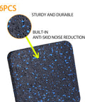 Heavy Duty Treadmill Mat Pads 6 Pack For Home Gym Shock Absorbing Rubber Floor Protectors shown with close-up texture detail