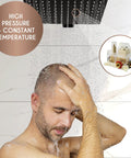 Rain Shower Head With Handheld Spray For High Pressure Waterfall Flow, Large Rain Showerhead With Balanced Water Temperature
