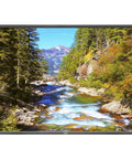 Heavy Duty 70 Inch Led Business Display Built Like A Tank Featuring Dual Hdmi Vga Dvi Displayport Lan Control Ops Slot Plug And Play Ready Slick Professional Black Housing displaying a vibrant nature scene.