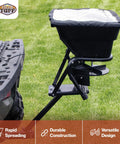 12V Grass Seed And Fertilizer Spreader With 80 Pound Capacity Hitch Mount Receiver Rain Protector For ATV UTV Or Utility Tractor