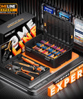 Pro Grade Marine Heat Shrink Wire Connector Kit with Crimp Tool, 48 Sizes, in case; wire strippers and pliers displayed.