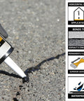 Applying Asphalt Sealant Black Self Leveling Hybrid Crack Filler For Driveways Roadways And Pavements 9 Fl Oz Cartridge