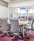 Conference room with gray vinyl wall base two and a half inch by forty feet no-fuss self adhesive peel and stick baseboard trim.