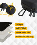 Golf Accessory Case And Bag Organizer Airtight Water Resistant Protective Hard Case material layers with zipper detail