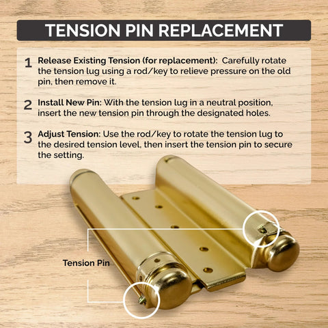 Replacement Tension Pins For 4 Inch Double Action Hinges Two Pack Solid Steel Pins For Setting Tension In Double Action Hinges