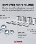 Speed Kit 48Pc Spacer Washer Axle Nut Set For Skateboard And Longboard, Improves Bearing Performance, Durable Silver components display