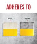 Adheres to wood and metal surfaces showcasing Tough As Nails Rust Eliminating Oil Based Spray Paint With Smooth Gloss Sunburst Yellow Finish.