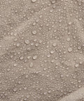 Close-up of water droplets on khaki fabric of Two Seater Patio Swing Cover For Outdoor Use Heavy Duty Weatherproof Fabric Protects
