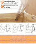 2 Pack Heavy Duty Gas Strut Hinges For Lids Up To 60 Lbs With Soft Close Pneumatic Lift installation guide on wooden toy box