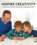 Family enjoying Crystal Growing Kit for Kids Grow A Crystal Garden In Just 6 Hours Hands On STEM Craft with colorful pens