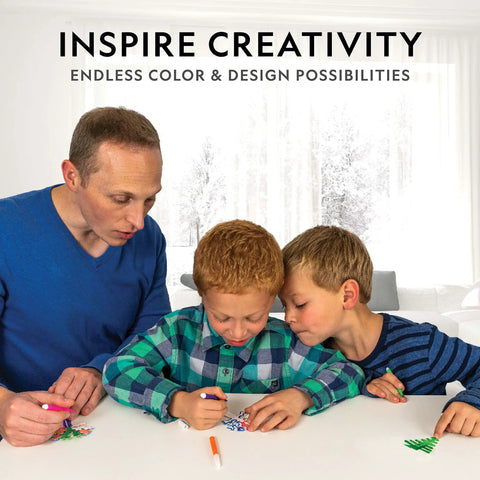 Family enjoying Crystal Growing Kit for Kids Grow A Crystal Garden In Just 6 Hours Hands On STEM Craft with colorful pens