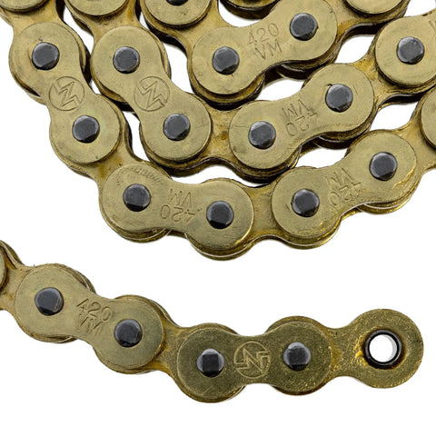 Detailed view of the Honda Grom Drive Chain And Sprocket Combo 15T Front 34T Rear 420 X Ring Chain 106 Links