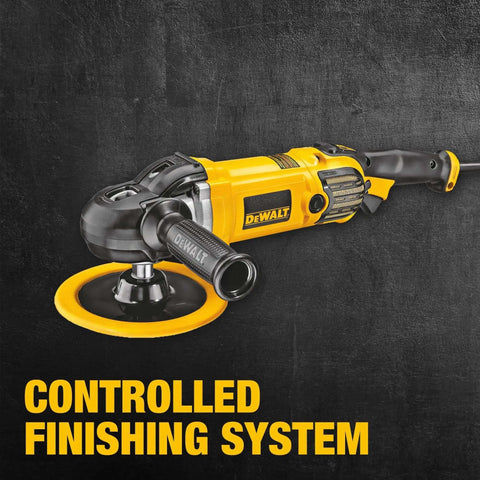 Beast Mode Heavy Duty Corded Car Buffer Polisher, 7 Inch To 9 Inch Dual Size, 12 Amp, Variable Speed, black and yellow design.