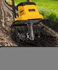 12 Inch Corded Tiller Cultivator With 8.5 Amp Power, 360 RPM Rototiller For Gardening digging a garden bed