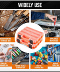 Double Sided 34 Compartment Parts Organizer With Removable Dividers 2 Pack Heavy Duty Storage Case for versatile use in crafts, repairs, and fishing.