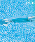 Vacuum head of Deluxe Above Ground Pool Maintenance Kit With Vacuum For 800 GPH Flow Rate 110 Inch Telescoping Pole Wall Brush And 24 Foot Hose Color May Vary So You Can Clean Like A Pro No Hassle shown in water