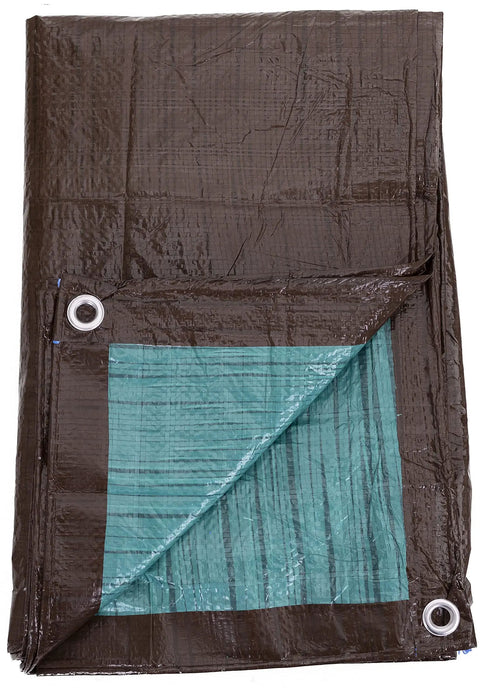 Heavy Duty 30 By 50 Ft Pro Grade All Purpose Tarp 5Mil Poly Reversible Waterproof Cover Brown And Green Outdoor Use
