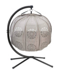 Hanging Pumpkin Patio Chair With Dreamcatcher Cushion For Outdoor And Indoor Use Weather Resistant Heavy Duty Frame Includes Durable Cover