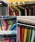 Set Of 50 Black Plastic Hangers For Home And Retail Display, 7.7 Inch Long, used for colorful clothing organization on racks