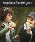 Two people eating sandwiches wrapped in 14 By 16 Inch Aluminum Foil Sandwich Wrap Sheets 100 Pack outdoors
