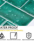 Close-up of 12x10 Inch Peel And Stick Backsplash Tile For Kitchen And Bathroom, Self Adhesive Waterproof Wall Panels With Crackle Glaze