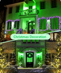Green A19 LED Light Bulbs For Christmas Decoration illuminating house porch and garden in festive green lighting