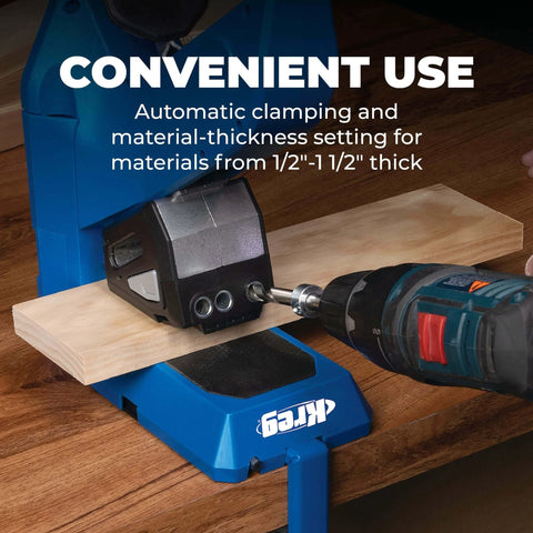 Pocket-Hole Jig 720 For Fast, Strong Wood Joints With Easy Clamping And Precise Adjustment for materials 0.5 to 1.5 inches thick in use