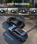Two cars on a road illustrating G-Sensor feature of 8.1 Inch Wireless CarPlay Screen With 2K Front Dash Cam And 1080P Rear Backup Camera.