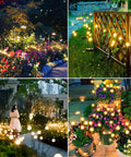 Solar Swaying Firefly Garden Lights With Flexible Copper Wire Outdoor Landscape Stake Lights Two Pack Energy Efficient