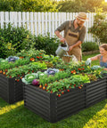 2 Pack 6x3x2 Ft Galvanized Metal Raised Garden Beds For Veggies And Flowers, 2 Ft Deep Planter Boxes in backyard setting