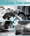 Pressure Washer Foam Gun With Dual Connector, Foam Cannon And Double Tip Attachment Car Wash Kit in action on car