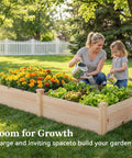8x2ft Outdoor Wooden Raised Garden Bed With Elevated Planter Box For Veggies And Herbs Large Plant Space Natural Wood Finish Durable Frame Includes Soil Barrier And Liner To Protect Wood Ideal For Patio Lawn Or Garden 96 x 24 x 9in