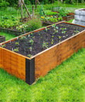 Raised garden bed with Set Of Eight Beefy Raised Garden Bed Corner Brackets With Wood Screws For 20 To 24 Inch Beds on grass