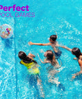 Kids playing with 22 Inch Large Happy Birthday Beach Ball With Glitter Inside For Pool Party Decor Outdoor Yard Games