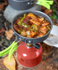 Cookware in use from Backpacking Cooking Kit 10 Piece Non Toxic Anodized Aluminum Camp Cookware Set Stove Compatible Durable Gear for Hikers and Scouts Perfect for Solo Trips