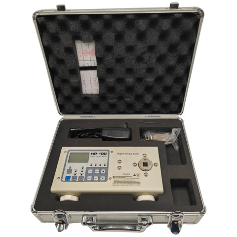 Pro Grade Digital Torque Meter Portable Torsion Tester With LCD HD Display Easy Read Controls Peak And Tracking Modes Three Unit Options Torque Wrench Size Compatible For Screws And Fasteners 100 Kg Capacity 10 Nm Dynamometer in carrying case