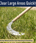 Japanese Weeding Sickle Knife With 29 Inch Long Handle For Easy Weeding And Quick Brush Clearing Sharp Curved Steel Blade Garden Hoe Tool cutting grass