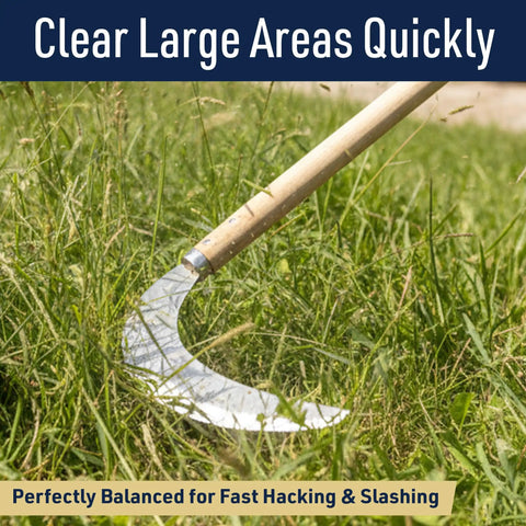 Japanese Weeding Sickle Knife With 29 Inch Long Handle For Easy Weeding And Quick Brush Clearing Sharp Curved Steel Blade Garden Hoe Tool cutting grass