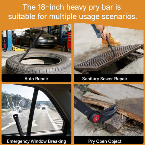 Beefy 18 Inch Adjustable Pry Bar With 14 Locking Positions And 180 Degree Rotation Heavy Duty Chrome Vanadium Crowbar use cases