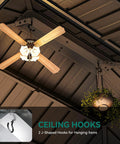 Ceiling hooks inside a 10x12 Ft Hard Top Aluminum Frame Gazebo With Double Roof Canopy For Patios Backyards Decks And Lawns Gray Built To Last With Curtains And Netting Weatherproof Metal Shelter For Outdoor Gatherings And Relaxing Moments.